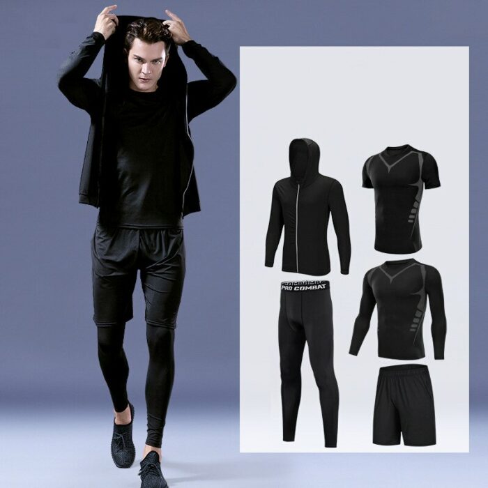 Sportswear Men Gym Fitness Wear Tracksuits Adult Running Set Basketball Underwear Tights Clothing Jogging Leggings Sports Suits 3