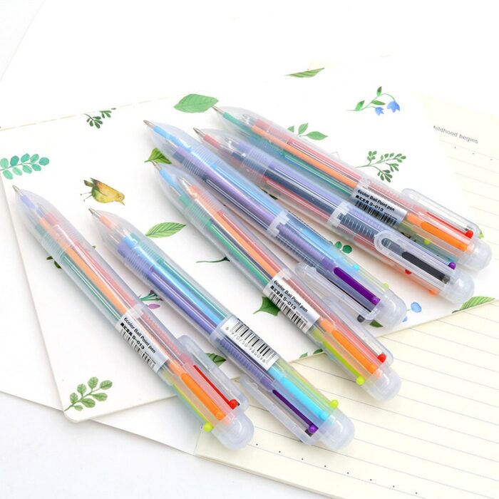 50 Pcs Creative Beauty Transparent 6 Color Ballpoint Pen Graffiti Pen Children Students Ball Point Pen Wholesale Factory 4