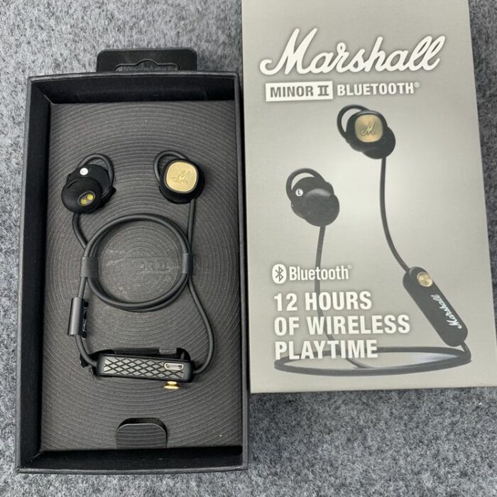 Original Marshall Minor II Wireless Bluetooth Earphone Deep Bass Headphones For Pop Rock Music with Microphone Magnetic Suctio 3