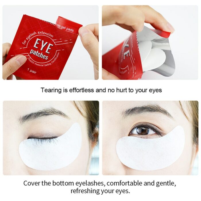 NAGARAKU 400 Pairs/lot Eye Pads Gel Patch for Eyelash Extension Make Up Under Eye Pads Aloe Vitamin Patch Fiber Pads 3