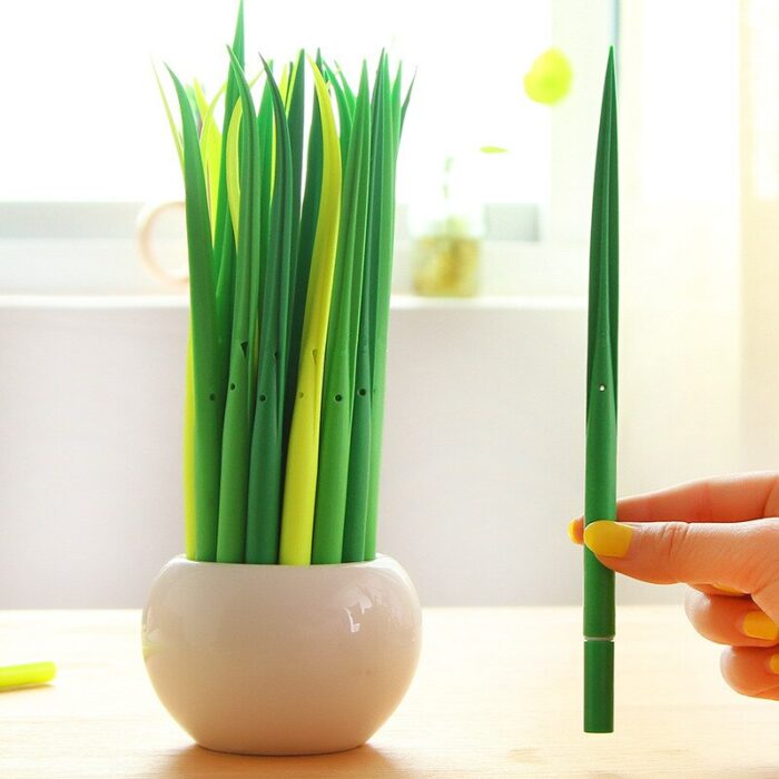 60pcs Wholesale Stationery Green Grass Pen Decoration Student Stationery Fashion Office Supplies Signature Pen Wholesale Gifts 1