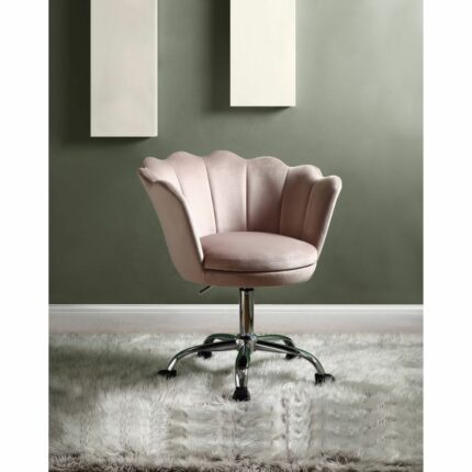 Home Modern And Minimalist Furniture Office Desk Chair Computer Chair Fashion Furniture Office Chair Rose Quartz Velvet Chrome 1