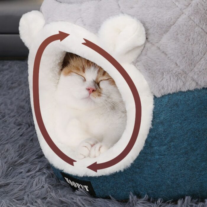 HOOPET Cat Bed House Soft Plush Kennel Puppy Cushion Small Dogs Cats Nest Winter Warm Sleeping Pet Dog Bed Pet Mat Supplies 3