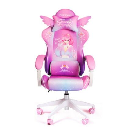 Hot Sale New Pink Cartoon Game Live Gaming Chair Home Comfortable Girl Cute Computer Chair Makeup Stool Adjustable Transfer Sofa 1