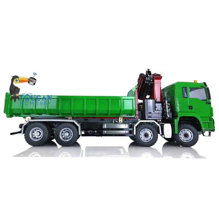 LESU 8*8 RC Dumper Truck 1/14 Roll on/off Hydraulic Crane Tipper Car Assembled Painted Remote Cantrol Car for Adults THZH1310 4