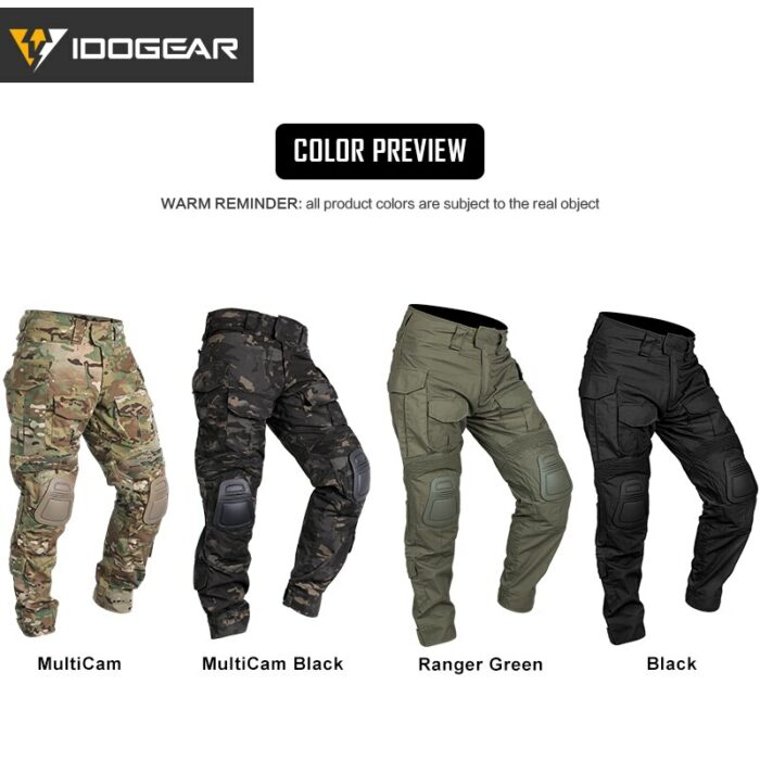 IDOGEAR G3 Combat Pants with Knee Pads Airsoft Tactical Trousers MultiCam CP gen3 Hunting Camouflage 3201 6