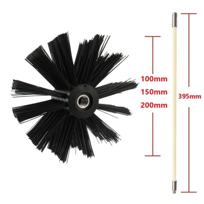 100/150/200mm Brush Rotary Chimney Brush Long Handle Flexible Rod For Chimney Dryer Pipe Fireplace Inner Wall Cleaning Tools 5