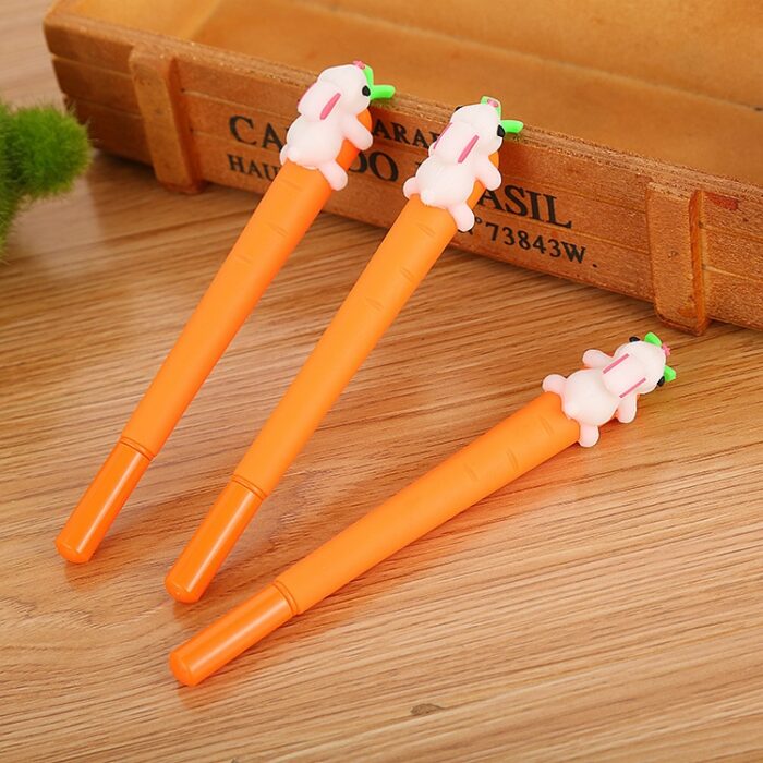 40 Pcs Creative Cute Rabbit Carrot Neutral Pen Cartoon Learning Stationery Carrot Water Office Signature Pen 3