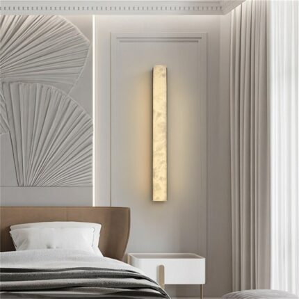 OULALA Brass Modern Indoor Sconce Wall Lamp Bedroom Luxury Marble LED Light Balcony For Home Corridor 2