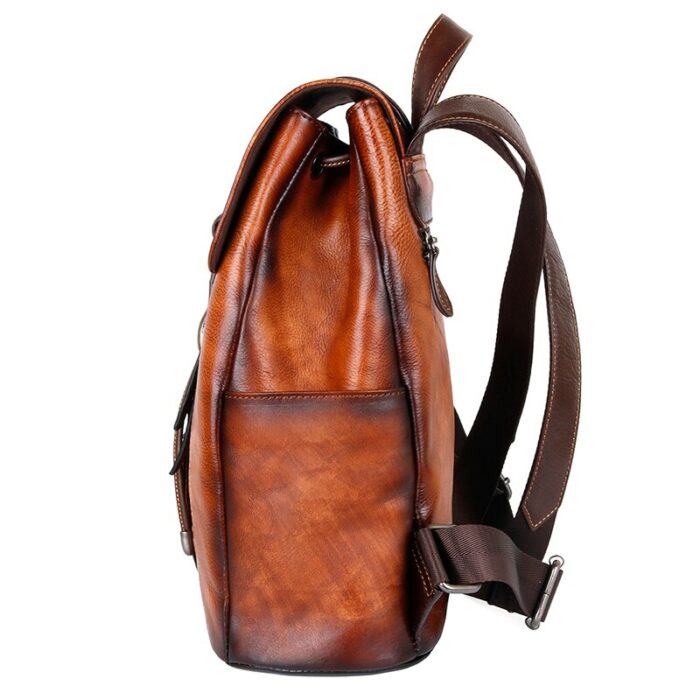 Natural Skin Women Backpack For Girls School Book Bags Daypack Knapsack Retro Female Travel Laptop Bag Genuine Leather Rucksack 4