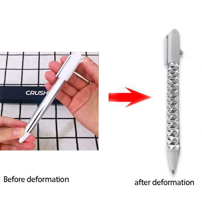 New High-end Deformation Pen Smoothly Press Telescopic Office Metal Single Silver Neutral Pen 0.5MM Gift Box Decompression Pen 3