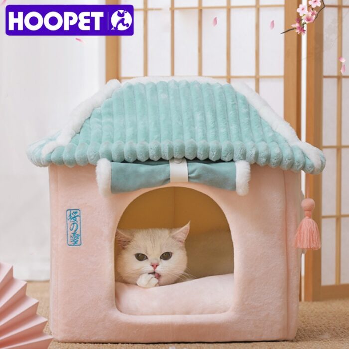 HOOPET Winter Cozy Pet House Dogs Soft Nest Kennel Sleeping Cave For Cat Dog Puppy Warm Tents Removable Bed Nest For Chihuahua 1