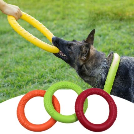 Dog Toys Pet Flying Disk Training Ring Puller Anti-Bite Floating Interactive Supplies Dog Toys Aggressive Chewing 2