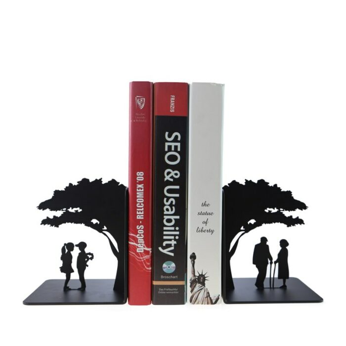 One Pair Creative love Metal Bookend Shelf Bookend Holder Office Supplies Home Decoration Book Stand 4