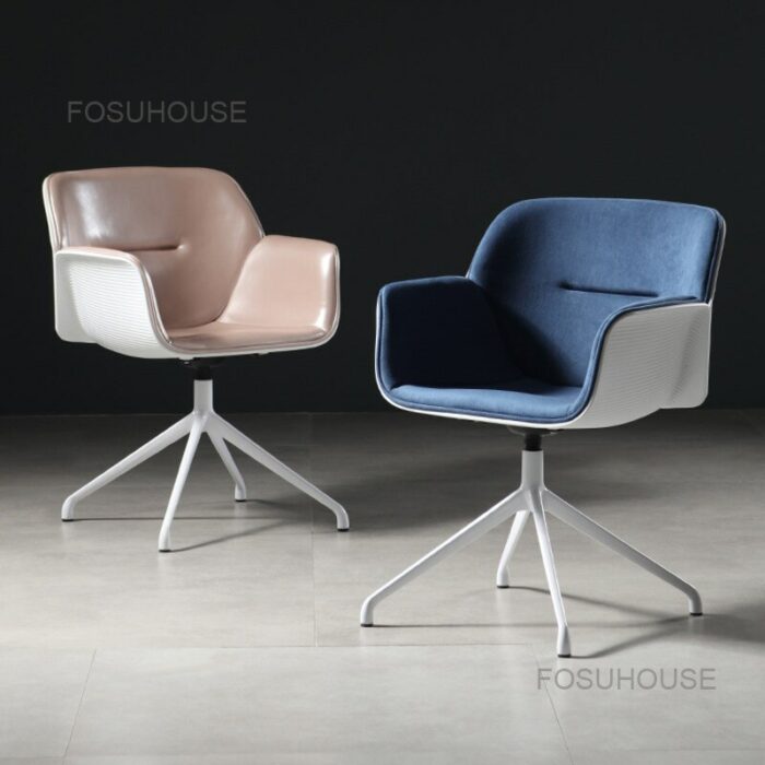 Modern Backrest Home Computer Chair Nordic Luxury Fabric Office Chairs Swivel Lift Armchair Office Furniture Cloth Gaming Chair 3