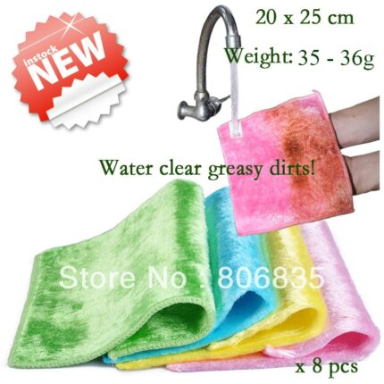 Wholesale non-stick oil mercerizing wooden fiber dish towel,magic bamboo dish Cloth,multi-function wipe towel,cleaning rag/cloth 1