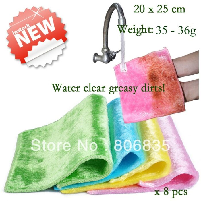 Wholesale non-stick oil mercerizing wooden fiber dish towel,magic bamboo dish Cloth,multi-function wipe towel,cleaning rag/cloth 1