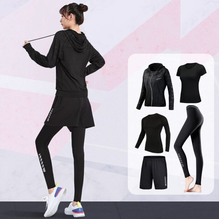 Running Set Women Sport Suit Yoga Tights Quick Dry Fit Jogging Training Sportswear Workout Female Gym Fitness Tracksuits Clothes 6