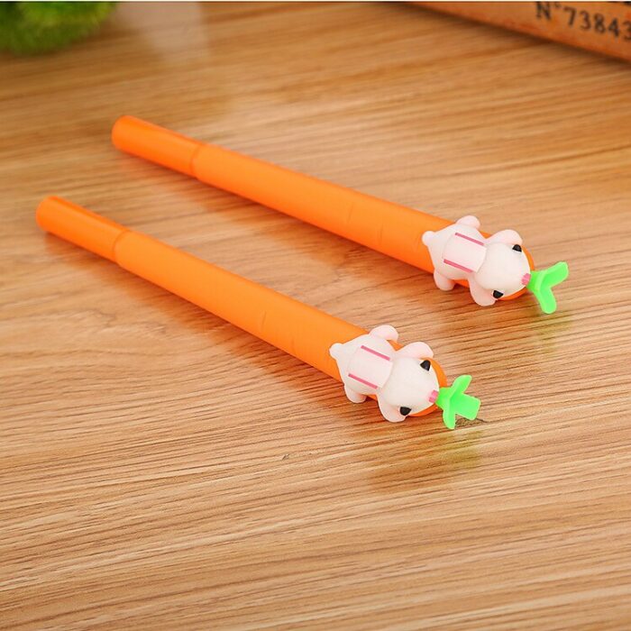 40 Pcs Creative Cute Rabbit Carrot Neutral Pen Cartoon Learning Stationery Carrot Water Office Signature Pen 2