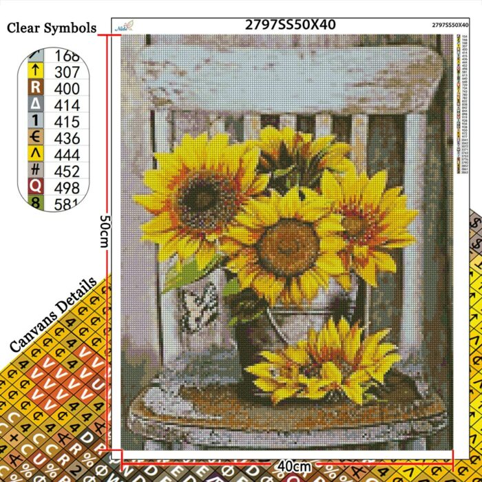 5D Diamond Embroidery Sunflower Cross Stitch Full Square New Diamond Painting Flower Chair Mosaic Farmhouse Art Kits Wall Decor 5