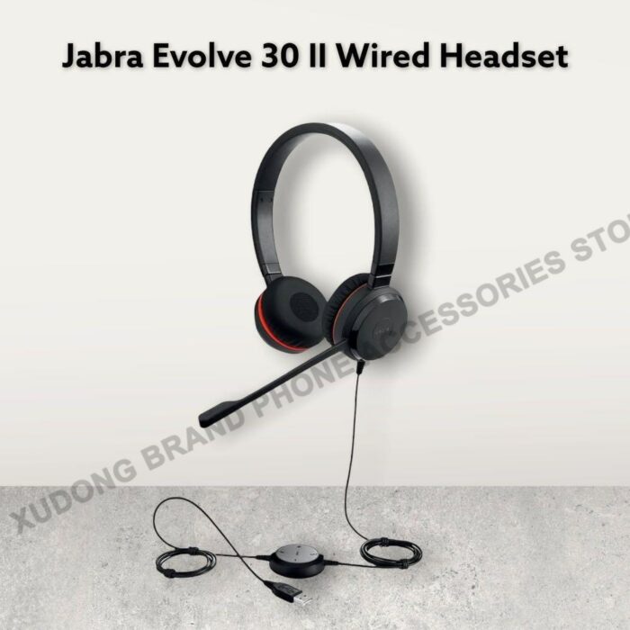 Jabra Evolve 30 II Mono Stereo Wired Headset MS/UC Optimized Optimize 3.5mm Jack/USB Noise Cancelling Headphones Earphones Mic 4