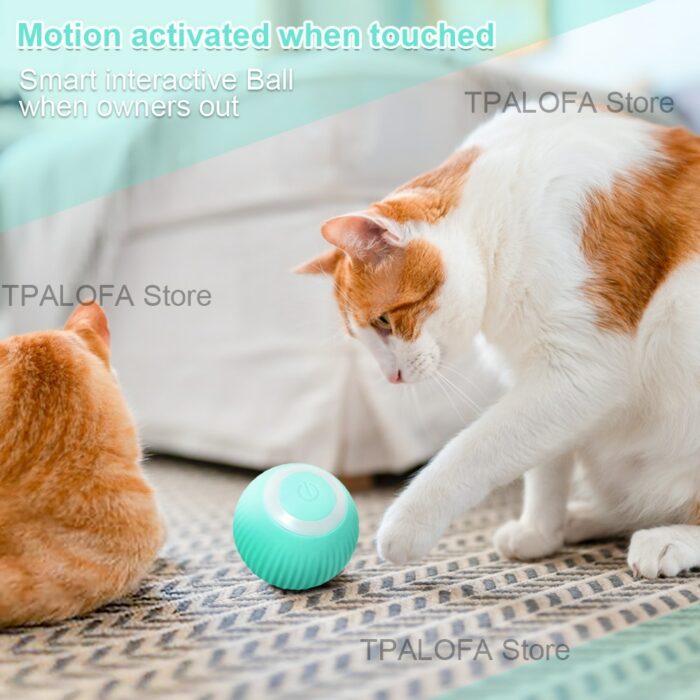 Smart Cat Toys Electric Cat Ball Automatic Rolling Ball Cat Interactive Toys Training Self-moving Kitten Toys for Indoor Playing 3