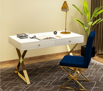 Nordic Light luxury desk and chair combination desk simple desk designer study desk and chair 1