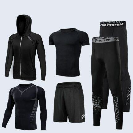 Compression Men's Gym Tights 6 Pieces Sports Suits Jogging Running Set Basketball Underwear Sportswear Workout Training Clothing 1