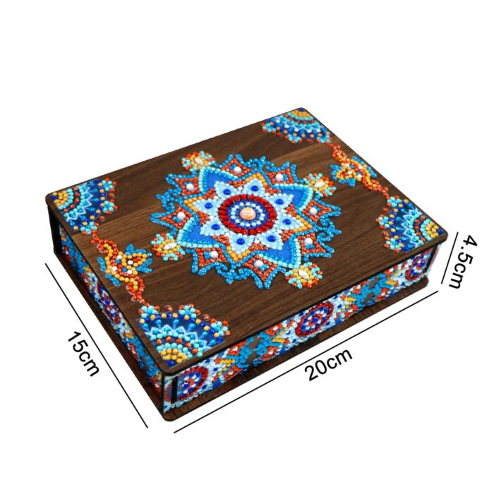 Jewelry Storage Box Classic Mandala Diamond Painting DIY Special Shaped Drill Wood Organizer Case Holder Mosaic Art Kit Handmade 6