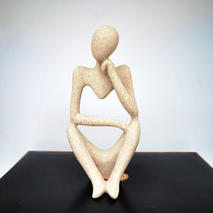 Nordic Thinker Statue Abstract Figure Resin Sculpture Desktop Decor Handmade Crafts Sculpture Modern Art Office Home Decoration 3