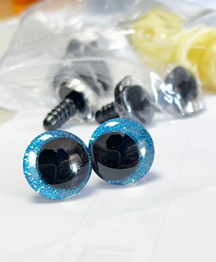 1500pcs 18mm Cartoon 3D blue glitter toy eyes funny doll eyes With washer 2