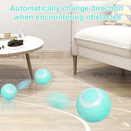 Smart Cat Toys Electric Cat Ball Automatic Rolling Ball Cat Interactive Toys Training Self-moving Kitten Toys for Indoor Playing 2