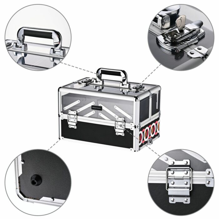 Dust-proof Durable Makeup Case with 4 Pcs 360-degree Swivel Wheels 6