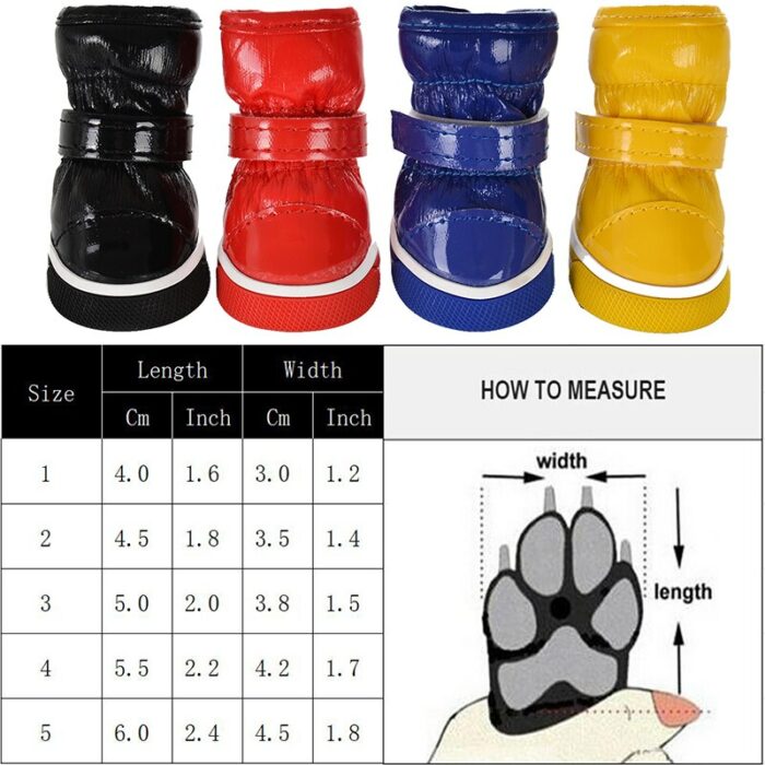 Winter Pet Dog Shoes For Small Dogs Warm Fleece Puppy Pet Shoes Waterproof Dog Snow Boots Chihuahua Yorkie Shoes Pet Products 6