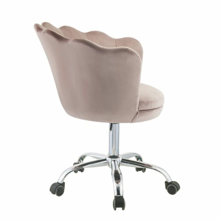 Home Modern And Minimalist Furniture Office Desk Chair Computer Chair Fashion Furniture Office Chair Rose Quartz Velvet Chrome 6