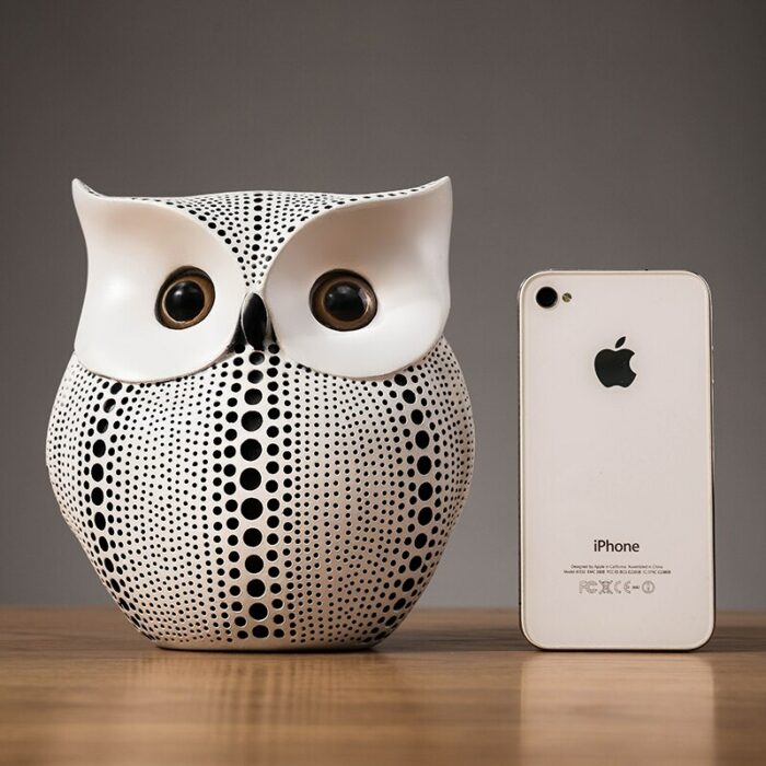 Nordic Black White Owl Statue Home Decoration Accessories Modern Creative Resin Figurines Office Decoration Abstract Sculpture 5