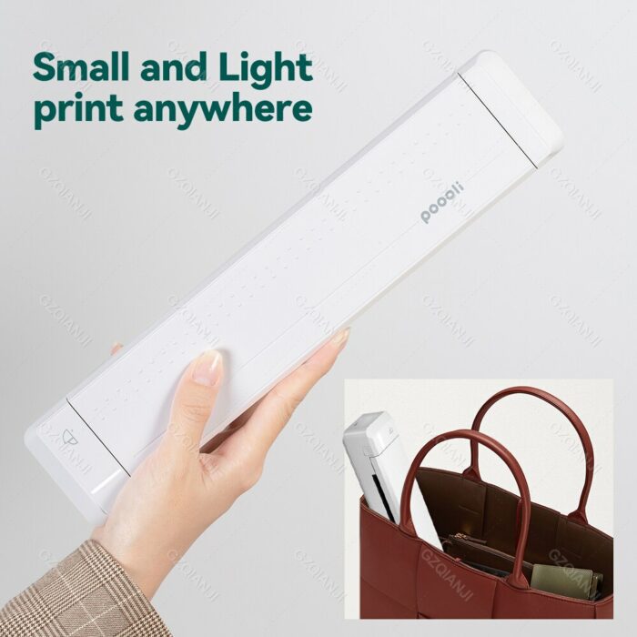 Poooli A4 Mini Thermal Transfer Printer Paper 300dpi Direct Mobile Printer Machine Portable Photo Bluetooth Maker Wireless A4 5