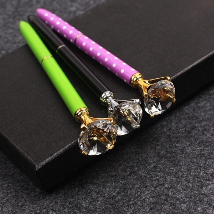 Jonvon Satone 20 Pcs Large Crystal Pen Diamond Ballpoint Pens Metal Pen Student Gift Diamond Ball Stationery Gifts Stylo Rigolo 2