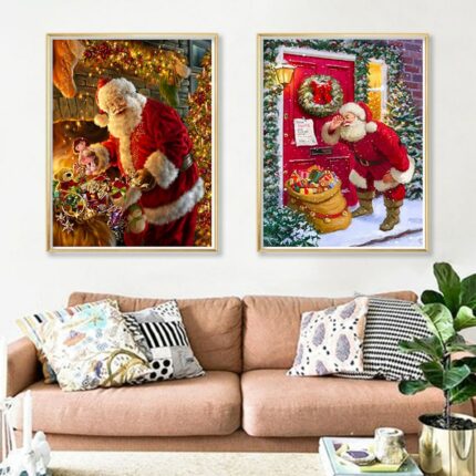 Diamond Painting 5D AB 50 Colors Santa Claus Gift Scenery Cartoon Mosaic Rhinestone Art Cross Stitch Embroidery DIY Home Decor 2