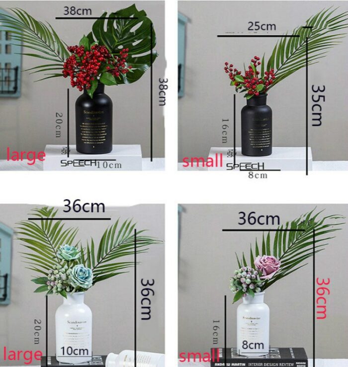 Nordic Artificial Rose Bouquet Vase Set Living Room Table Home Office Decoration Decoration 6