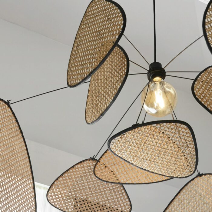 Modern Living Room Chandelier Dining Room Leaf Grid Rural Hand Made Rattan Art screen Lamp E27 Bedroom home Decor 110V 240V 6