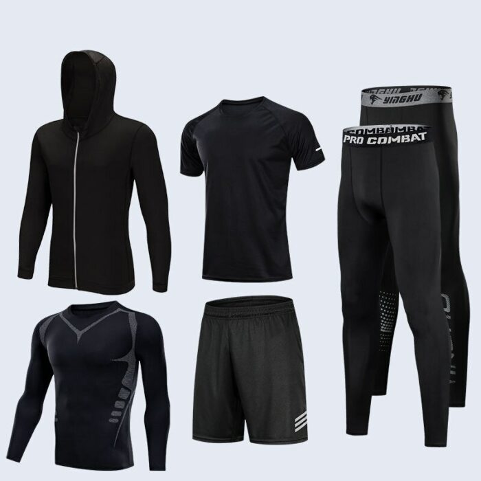 Compression Men's Gym Tights 6 Pieces Sports Suits Jogging Running Set Basketball Underwear Sportswear Workout Training Clothing 2