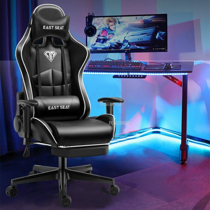 Professional Computer Chair Leather LOL Internet Cafe Rotating Racing Chair WCG Gaming Chair Lift Back Recliner Office Chairs 2