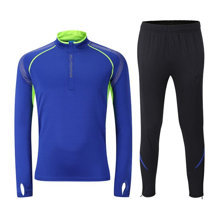 Men's Tracksuits Gym Football Training Suit 2 Piece Men Sportwear Running Set Long Sleeves Pants Sport Set Workout Tracksuits 3