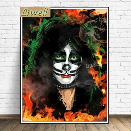 5d Handmade Kiss Band Diamond Painting Kit Metal Rock Poster Rhinestone Cross Stitch Full Drills Mosaic Art Gift For Home Decor 2