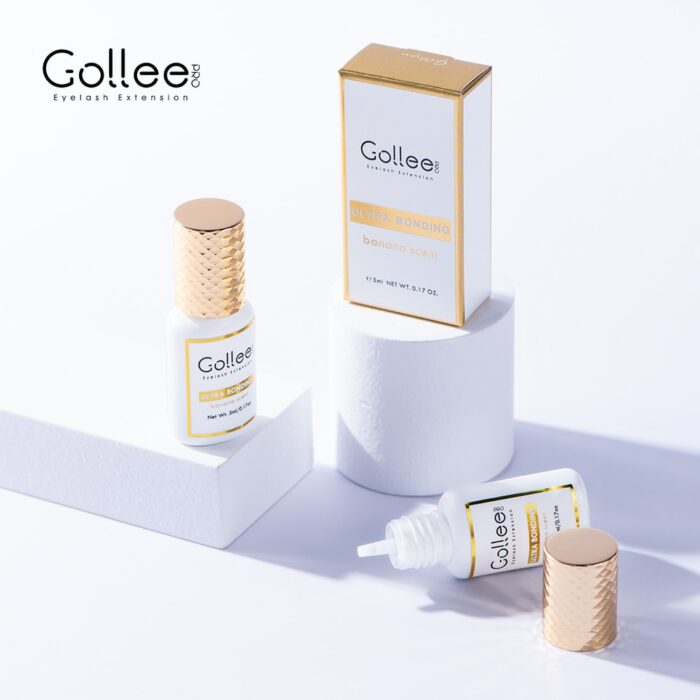 Gollee Banana scent Eyelash Glue 1-2s Fast Drying Waterproof Glue Premade fans Glue 5 Weeks Lasting eyelash extension glue Salon 3