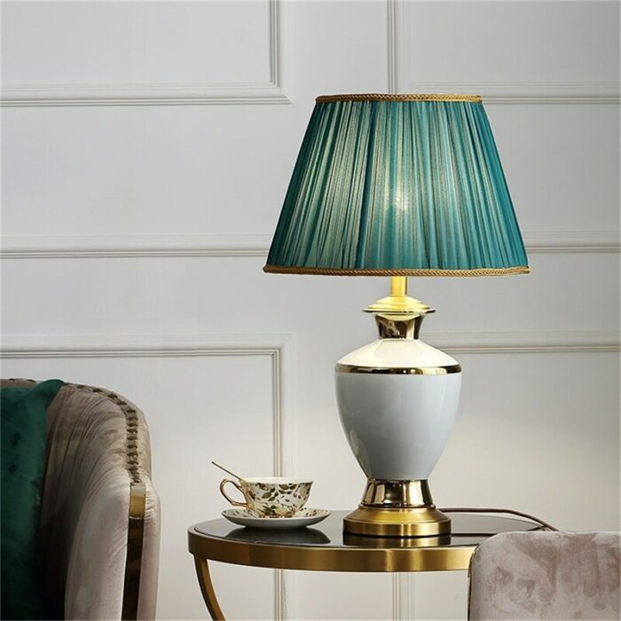 BROTHER Ceramic Table Lamps Brass Desk Light Dimmer Home Decoration for Living Room Bedroom Corridor Hotel 3