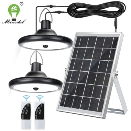 Double Head Solar Pendant Light Waterproof High Capacity Outdoor / Indoor Solar Lamp Suitable for Courtyards, Garages, Etc. 1