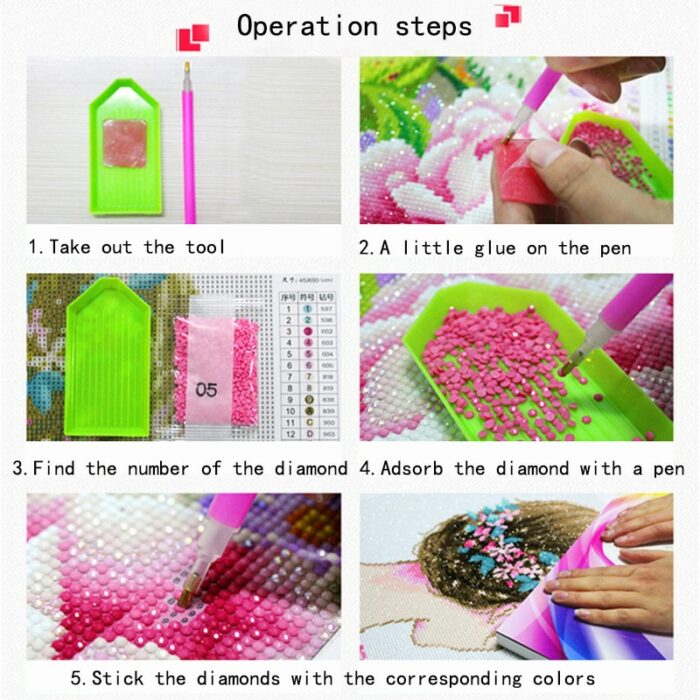 5D Diamond Full Round Drill Diamond Painting Paiting Pictur Accessories Embroideri Mosaic Cross Stitch Art Tools Kit 5