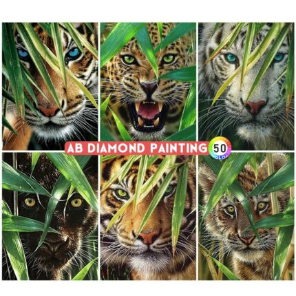 AB Diamond Painting Tiger Leopard Embroidery Animal DIY Mosaic 5D Drill New Arrival Wall Art Wall Stickers Home Decor 1